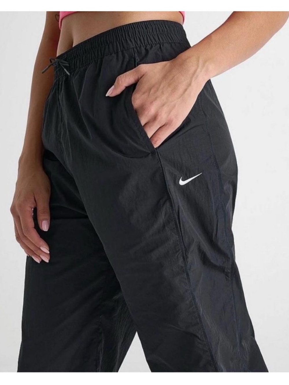Nike Windrunner High Waisted Woven Open Hem Pants size Small Tall Long Inseam - Picture 3 of 9